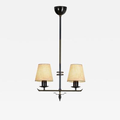  Asea Two Armed Art Deco Hanging Lamp by ASEA Sweden 1930s