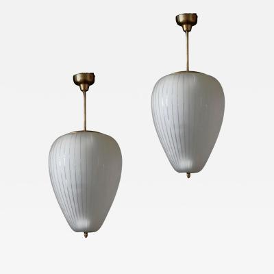  Aseda Glasbruk A pair of extra large pendants produced by Asea 