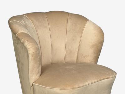  Asko Asko Finnish Modern Lounge Chairs Beige Velvet Beech Finland 1950s