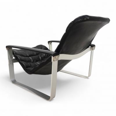  Asko Asko Pulkka leather lounge chair by Ilmari Lappalainen 1960