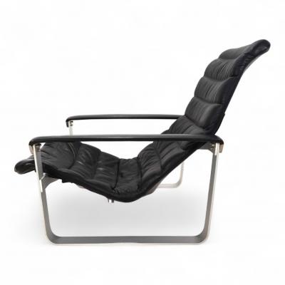  Asko Asko Pulkka leather lounge chair by Ilmari Lappalainen 1960