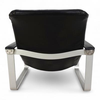  Asko Asko Pulkka leather lounge chair by Ilmari Lappalainen 1960