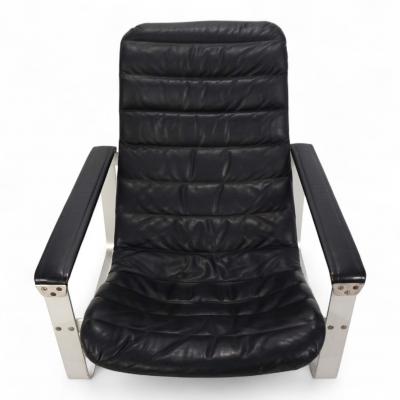  Asko Asko Pulkka leather lounge chair by Ilmari Lappalainen 1960