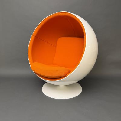  Asko Original Asko Ball Chair Eero Aarnio White and Orange Finland 1960s
