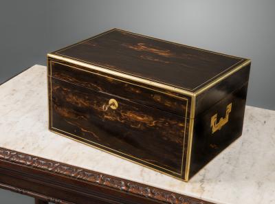  Asprey Asprey An Early Victorian Cut Glass Dresser Set in a Macassar Ebony Case
