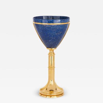  Asprey Lapis lazuli and vermeil vase attributed to Asprey