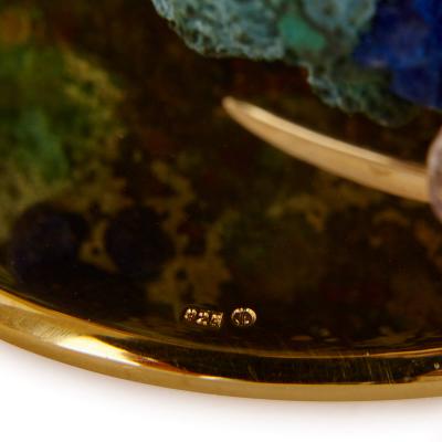  Asprey Large 18K gold silver gilt diamond and hardstone bird model by Asprey