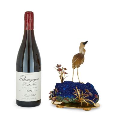  Asprey Large 18K gold silver gilt diamond and hardstone bird model by Asprey