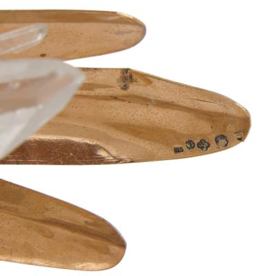  Asprey Large quartz crystal and vermeil bird model by Asprey