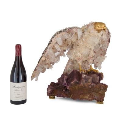 Asprey Large silver amethyst and quartz model of an eagle attributed to Asprey
