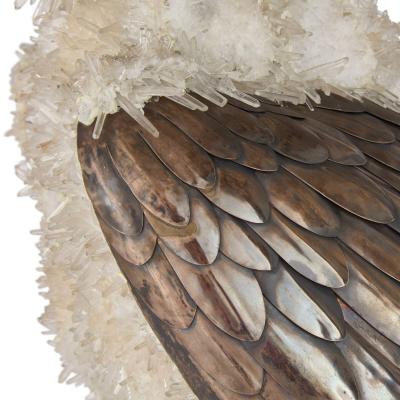  Asprey Large silver quartz and glass model of an owl attributed to Asprey