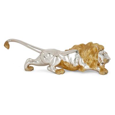  Asprey Large silver vermeil and diamond model of a lion by Asprey