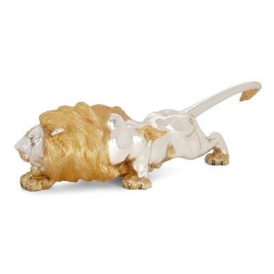  Asprey Large silver vermeil and diamond model of a lion by Asprey