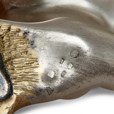  Asprey Large silver vermeil and diamond model of a lion by Asprey