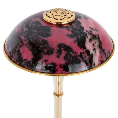  Asprey Rhodonite rock crystal and vermeil desk lamp by Asprey