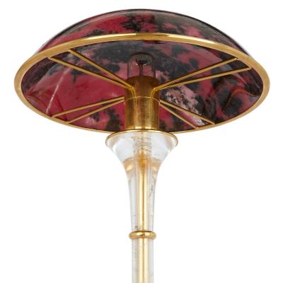  Asprey Rhodonite rock crystal and vermeil desk lamp by Asprey