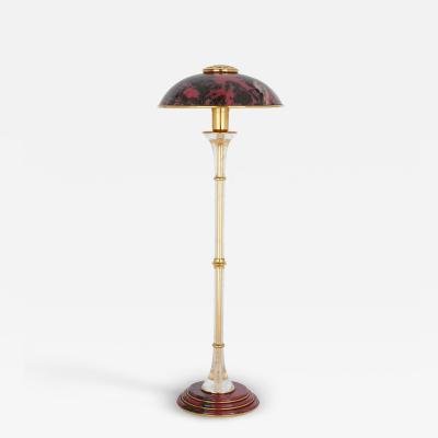  Asprey Rhodonite rock crystal and vermeil desk lamp by Asprey