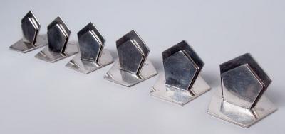  Asprey Set of 6 Asprey English Between the Wars Art Deco Place Card Holders