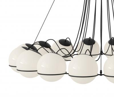  Astep Monumental Gino Sarfatti Model 2109 16 20 Chandelier in Black