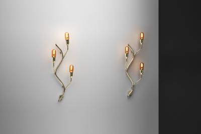  Astra Branch Shaped Brass Wall Lamps for Astra Norway Mid 20th Century