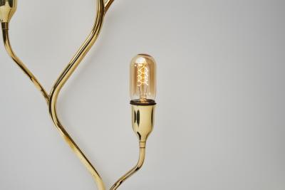  Astra Branch Shaped Brass Wall Lamps for Astra Norway Mid 20th Century