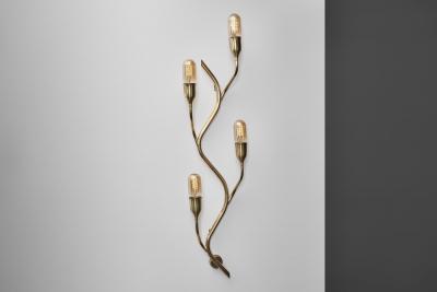  Astra Pair of Branch Shaped Brass Wall Lights for Astra Norway Mid 20th Century