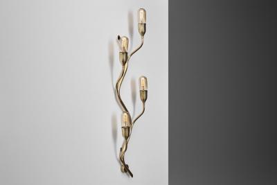  Astra Pair of Branch Shaped Brass Wall Lights for Astra Norway Mid 20th Century