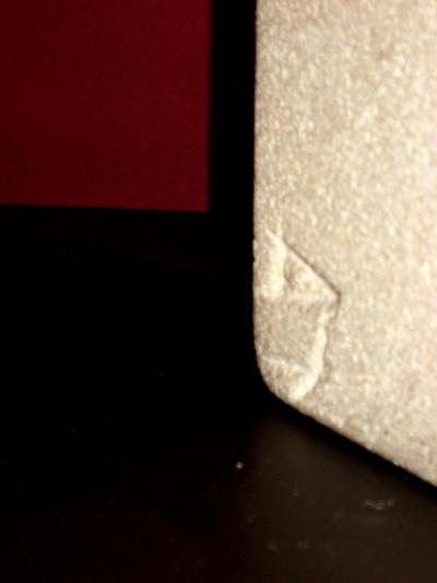  Atelier A Unique French Mid Century Modern Limestone Table Lamp Sculpture by Atelier A