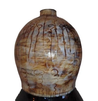  Atelier Cerenne of Vallauris Large Atelier C renne Ceramic Lamp Base with Sgraffito Nude Vallauris c 1950