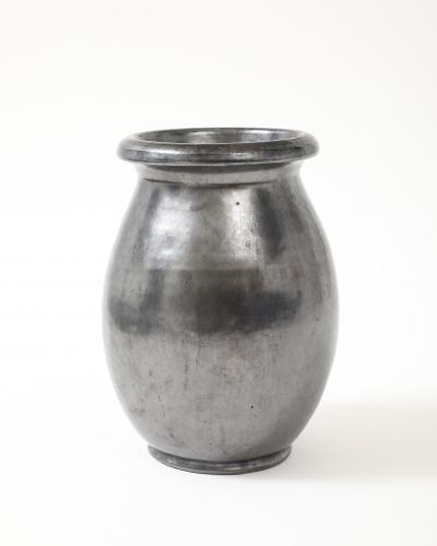  Atelier Cerenne of Vallauris Large Japanese Manganese Black Enamel Glaze Vase France 1950 signed Aegitna