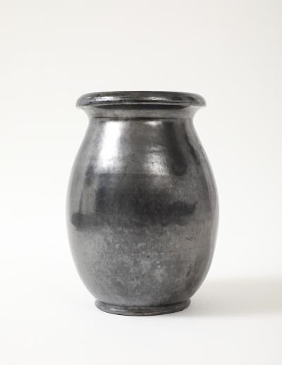  Atelier Cerenne of Vallauris Large Japanese Manganese Black Enamel Glaze Vase France 1950 signed Aegitna