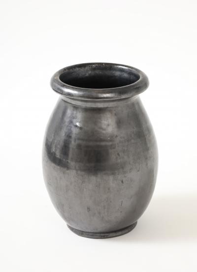  Atelier Cerenne of Vallauris Large Japanese Manganese Black Enamel Glaze Vase France 1950 signed Aegitna