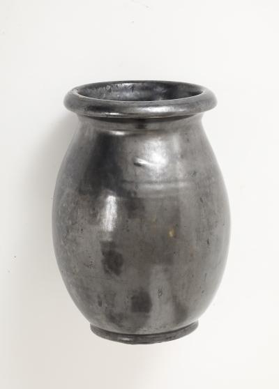  Atelier Cerenne of Vallauris Large Japanese Manganese Black Enamel Glaze Vase France 1950 signed Aegitna