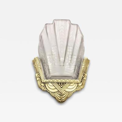  Atelier E J G French Art Deco Wall Sconces by EJG Medallion