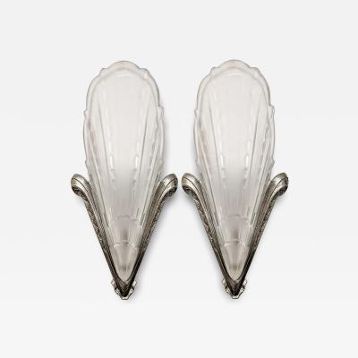  Atelier E J G Pair of French Art Deco Wall Sconces by E J G 