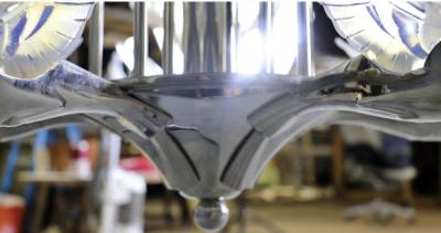  Atelier Petitot Ezan Glass FRENCH ART DECO GLASS NICKELED BRONZE BIRD CHANDELIER BY ATELIER PETITOT