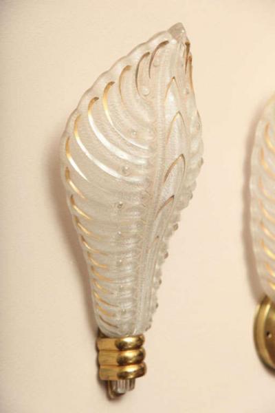  Atelier Petitot Ezan Glass Pair of Wall Sconces by Ezan