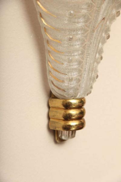  Atelier Petitot Ezan Glass Pair of Wall Sconces by Ezan