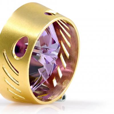  Atelier Tom Munsteiner 18 70 Carat Amethyst Diamond Gold Platinum Pendant Necklace Atelier Munsteiner