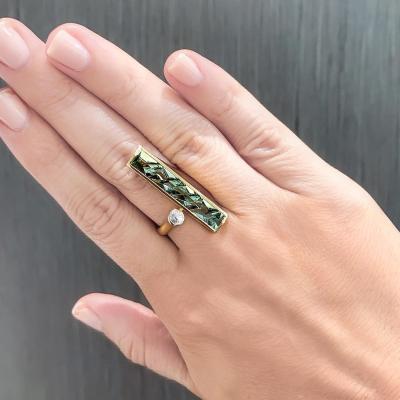  Atelier Tom Munsteiner Exceptional Bi Color Tourmaline White Diamond Contemporary Ring Munsteiner