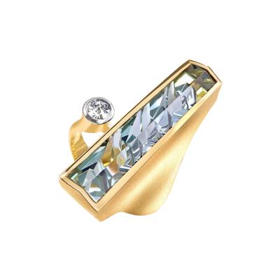  Atelier Tom Munsteiner Exceptional Bi Color Tourmaline White Diamond Contemporary Ring Munsteiner