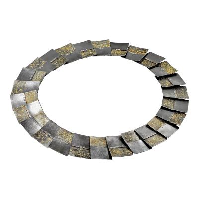  Atelier Zobel Alternating Diamond Yellow Gold Oxidized Silver Link Necklace Atelier Zobel