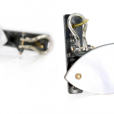  Atelier Zobel Mother of Pearl White Diamond Gold Oxidized Silver Earrings Atelier Zobel 2025