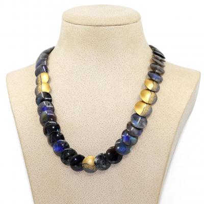  Atelier Zobel Spectrolite Labradorite Gold Oxidized Silver Disc Necklace Atelier Zobel 2026