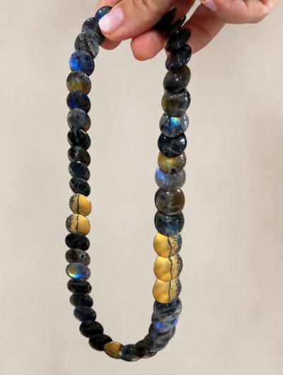  Atelier Zobel Spectrolite Labradorite Gold Oxidized Silver Disc Necklace Atelier Zobel 2026