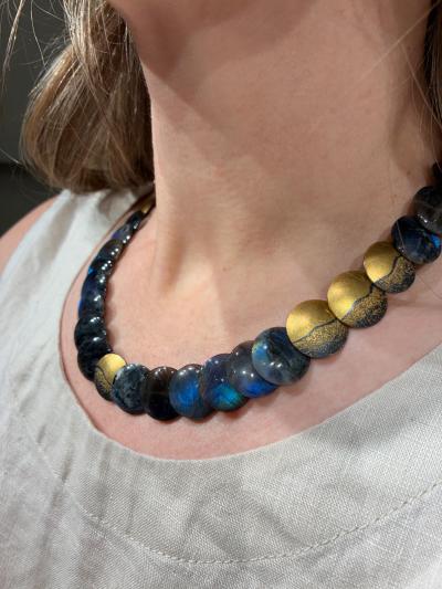  Atelier Zobel Spectrolite Labradorite Gold Oxidized Silver Disc Necklace Atelier Zobel 2026