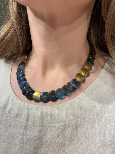  Atelier Zobel Spectrolite Labradorite Gold Oxidized Silver Disc Necklace Atelier Zobel 2026