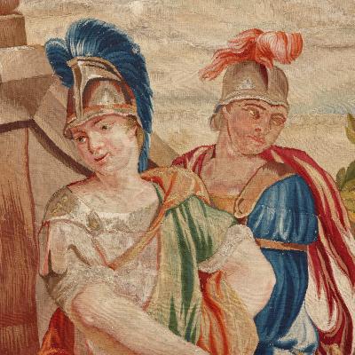  Atelier d Urban et Daniel III Leyniers Rare 18th century wool and silk tapestry by Leyniers