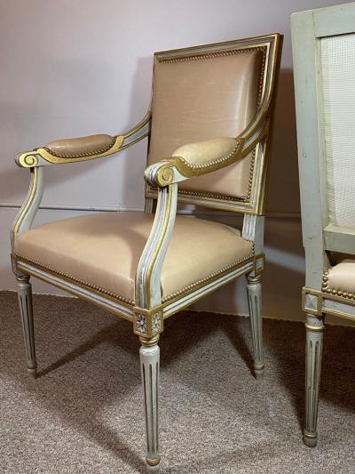  Ateliers Philippe Coudray Set of Louis XVI Style Philippe Coudray Ateliers Dining or Conference Chairs