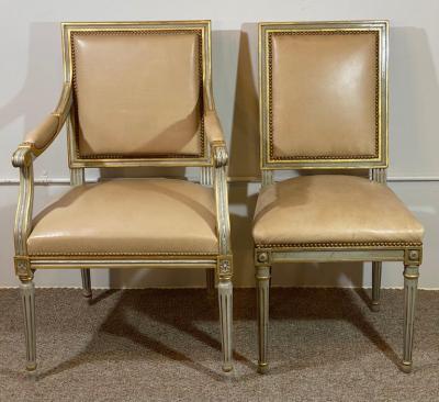  Ateliers Philippe Coudray Set of Louis XVI Style Philippe Coudray Ateliers Dining or Conference Chairs